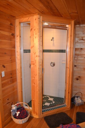 Shower, towels, soap