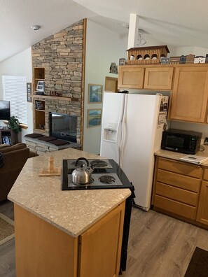 Kylskåp, mikrovågsugn, ugn och spishäll