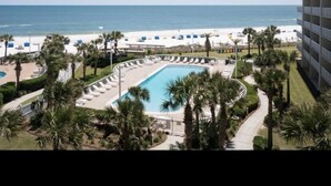 A resort with a pool, beach, and palm trees. - Fall is coming! Book! Unit #1309 @ Seaside Beach & Racquet Club ~Prime~Location~ (Orange Beach)