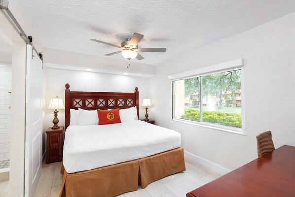 2 bedrooms, in-room safe, iron/ironing board, WiFi