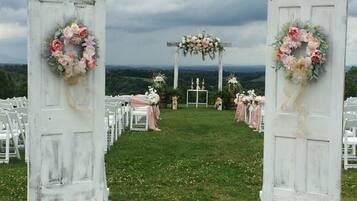 Outdoor banquet area