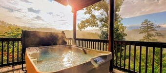 Newly Built Cabin w/ Beautiful Views! Large Deck, LED Hot Tub, WiFi, King Suite