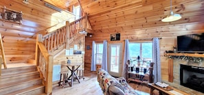 Smart TV, fireplace, books, music library - Newly Built Cabin w/ Beautiful Views! Large Deck, LED Hot Tub, WiFi, King Suite (Gatlinburg)