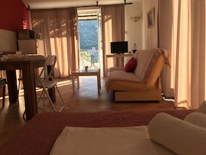 Studio, Balkon | Wohnbereich | Flachbildfernseher
