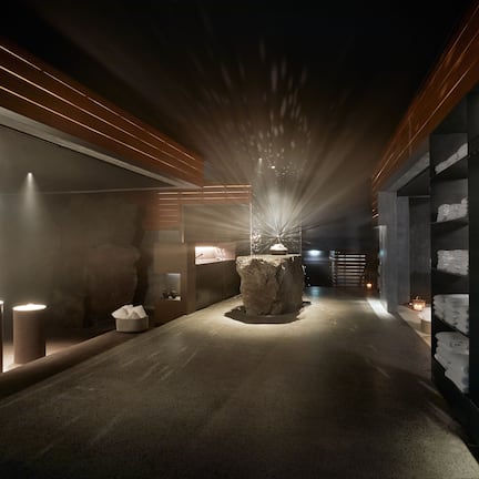 Outdoor treatment areas, sauna, steam room, hot springs, body treatments
