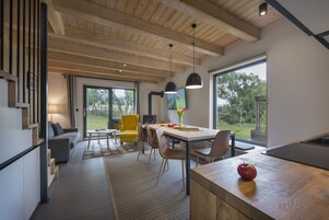 Deluxe Chalet, Hot Tub, Mountain View | Living area | Flat-screen TV