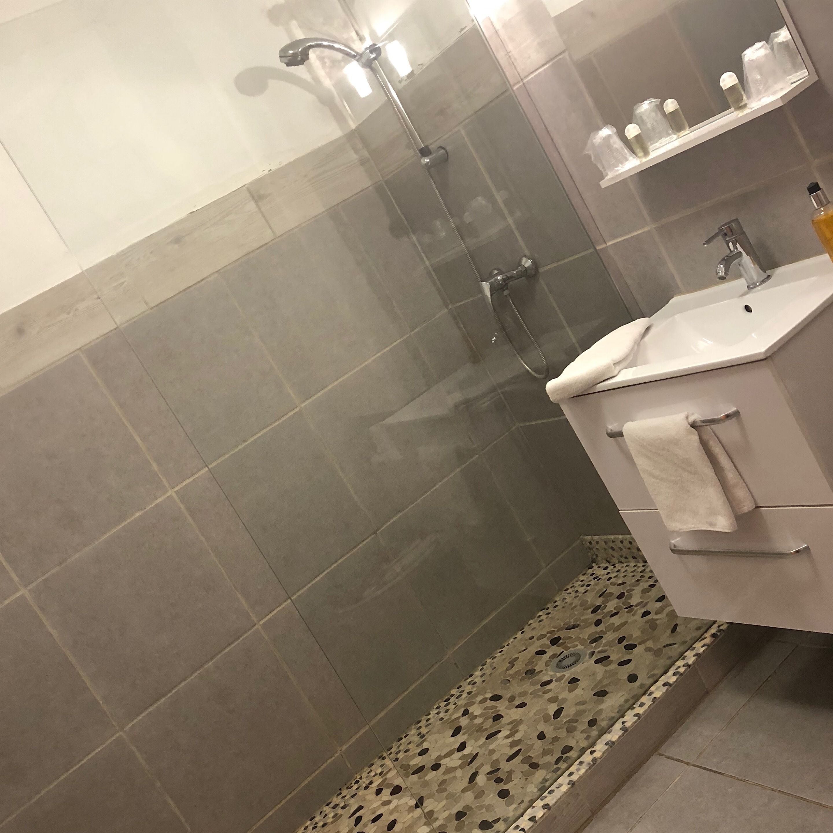 comfort room, multiple beds, non smoking | bathroom | shower, free toiletries, hair dryer, towels