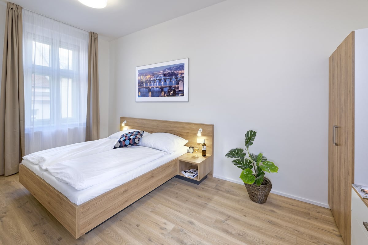 Appartement exclusif, 1 grand lit et 1 canapé-lit, non-fumeur, vue sur la ville | 2 chambres, bureau, espace de travail pour ordinateurs portables