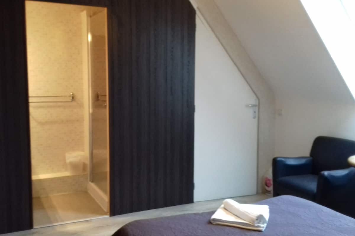 comfort double room | bathroom | shower, free toiletries, hair dryer, towels