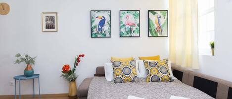 1 chambre, fer et planche Ă repasser, Wi-Fi, draps fournis