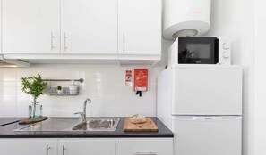 Kühlschrank, Mikrowelle, Ofen, Herdplatte