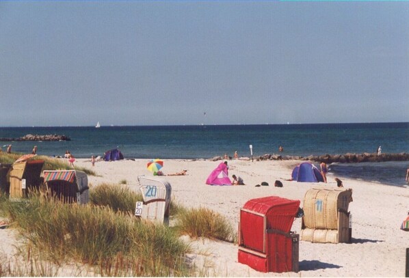 Beach nearby, sun loungers
