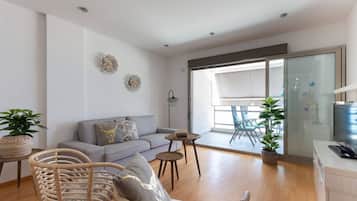 Een televisie en een open haard