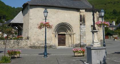 Accommodation in authentic barn in the heart of the valley dAzun, mountain views
