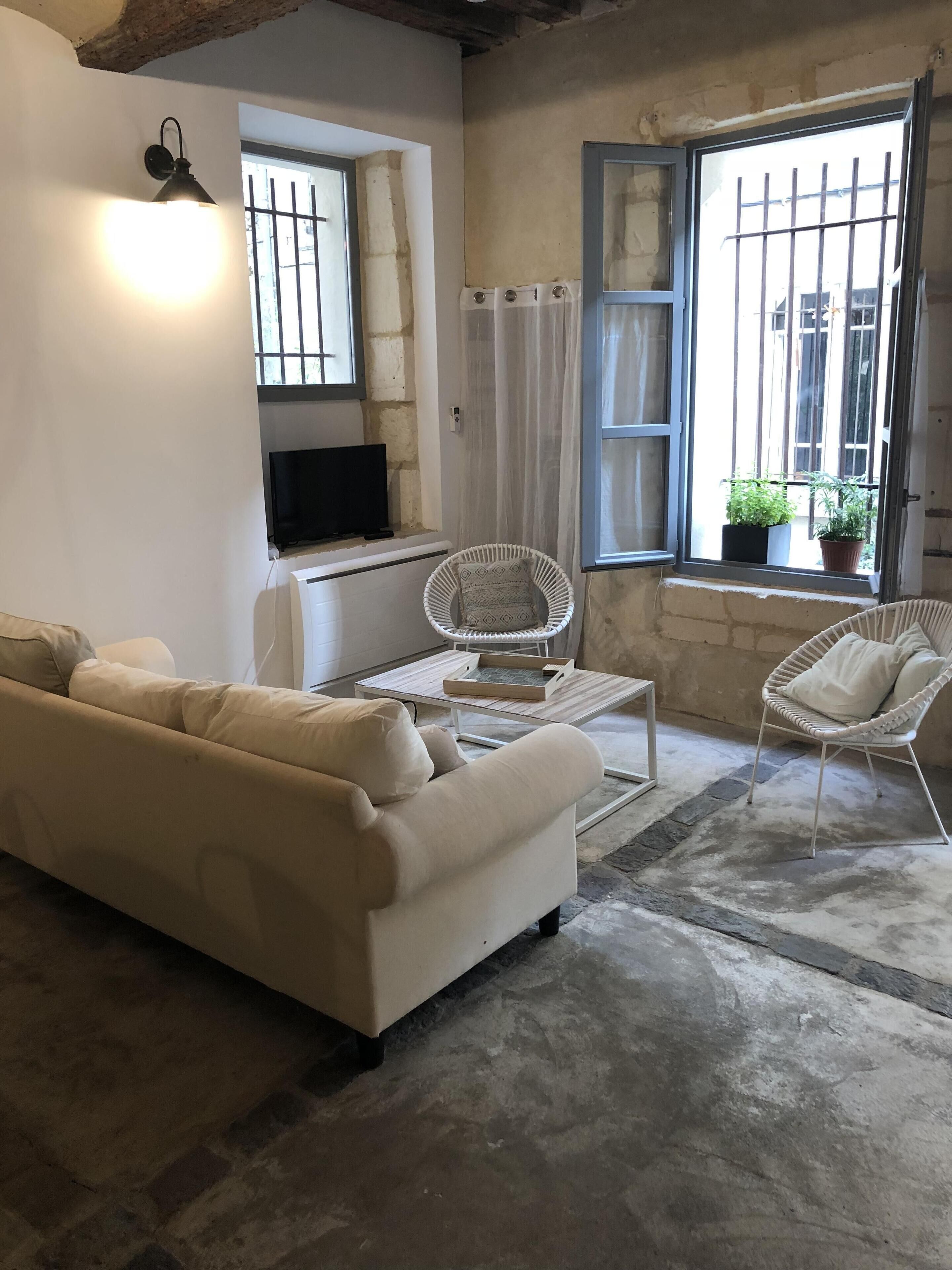 Fireplace, foosball, books