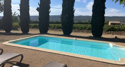 Gîte 'Le Luberon' on viinitarhojen ympäröimä näköala Vaucluses-vuorille