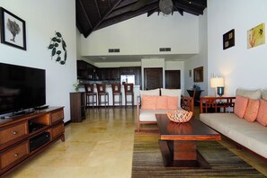 TV, DVD player, stereo