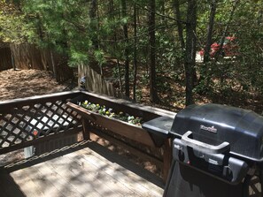 Terrace/patio - 3-Br [5 beds] 2-Ba House in mtns near town. In mtns near town! Jacuzzi Hot tub! (Asheville)