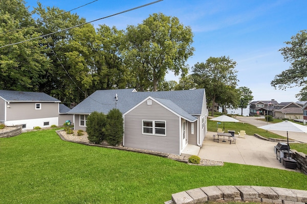 Lake is directly at the end of the street, with lake access via a public dock
