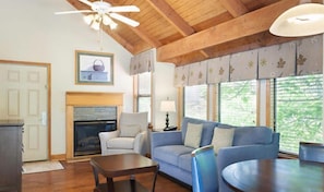 Suite Standard, 1 camera da letto, caminetto | Area soggiorno | TV a schermo piatto, caminetto, lettore DVD