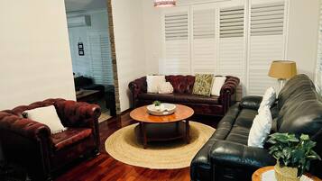 Smart TV, fireplace, table tennis, books