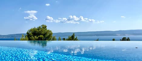 An infinity pool, a heated pool