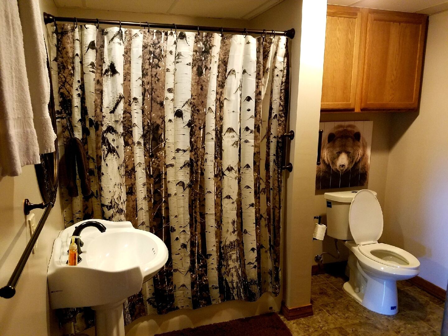 Lower level  2nd full bathroom new in 2017, next to the bedroom/playroom.
