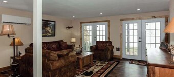 Waterfront vacation home with kitchen and balcony