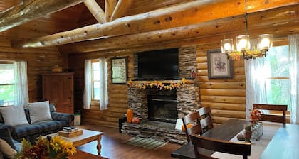 Dog-Friendly Log Home On Fox River IL Near Starved Rock, Porch, Deck, Firepit