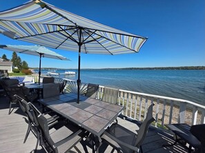 Large lakeside deck