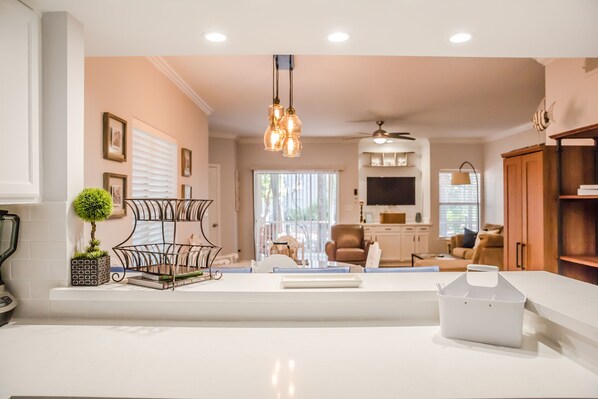 TV, DVD player, books