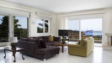 Télévision, cheminée, livres