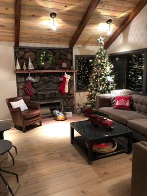 Smart TV, chimenea, reproductor de DVD y juguetes 