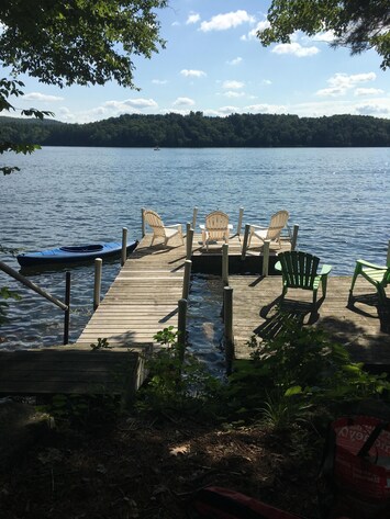 Dock is a 5 minute walk from the house and has 2 kayaks and a canoe for guests.