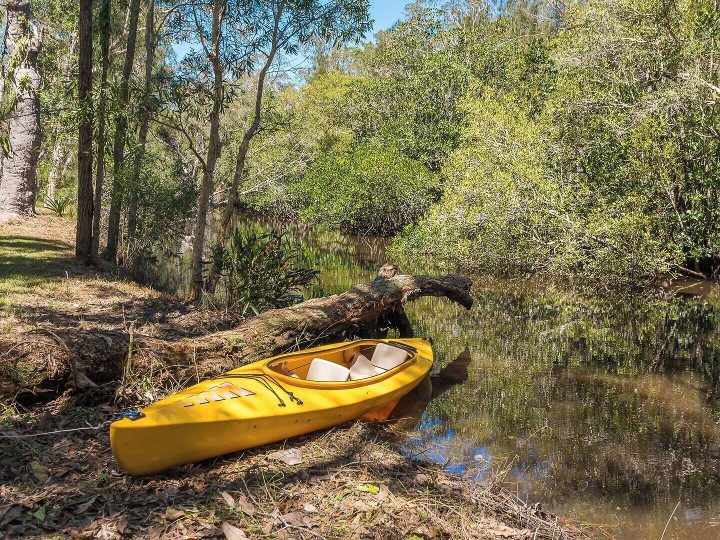 Launch canoe from in front of granny flat