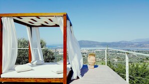 Property grounds - Traditional stone villa with its private pool and a magnificent view (Lefkas)
