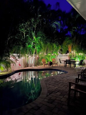 Outdoor pool, a heated pool - Family-Friendly Anna Maria Island 3BR • Walk to Beach & Dining • Private Pool (Holmes Beach)