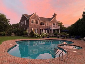 Outdoor pool, a heated pool - Bridgehampton Estate, Private Tennis, Minutes from Ocean Beaches (Water Mill)