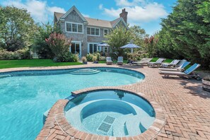 Outdoor pool, a heated pool - Bridgehampton Estate, Private Tennis, Minutes from Ocean Beaches (Water Mill)