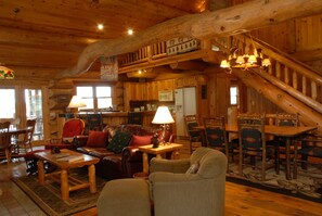Interior - Suomi Sisu  MN Clearest lake, kayak, boat, private dock, handcrafted log cabin (Marcell)