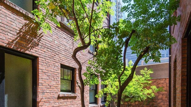 A brick building with large windows and a tree in front. - Quiet Flat. Vibrant Neighborhood! Walk to Pike Place, great restaurants & more. (Seattle)