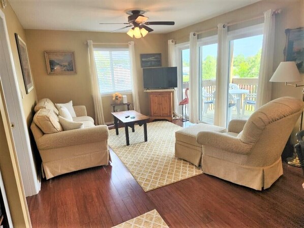 Smart TV, DVD player, books, stereo