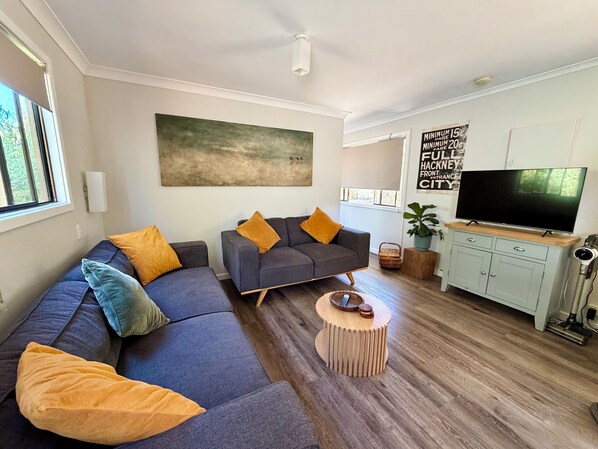 Smart TV, video library, stereo