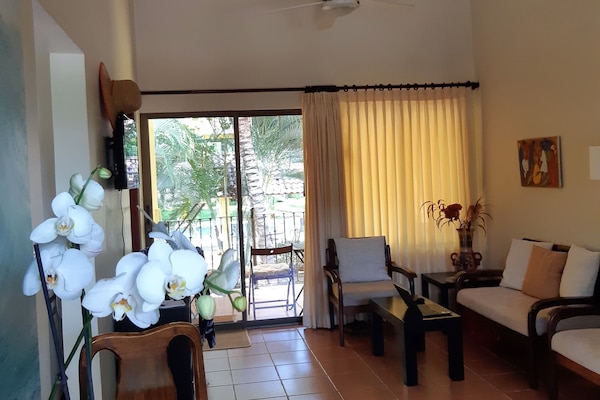 Dining area and living room