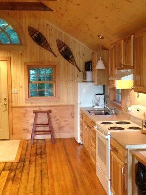 Fridge, microwave, oven, stovetop - Boathouse Cottage. Private Beach. Sunset, Mountain, Lake Views. Near Acadia NP! (Sullivan)