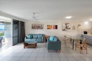 TV, DVD player, stereo