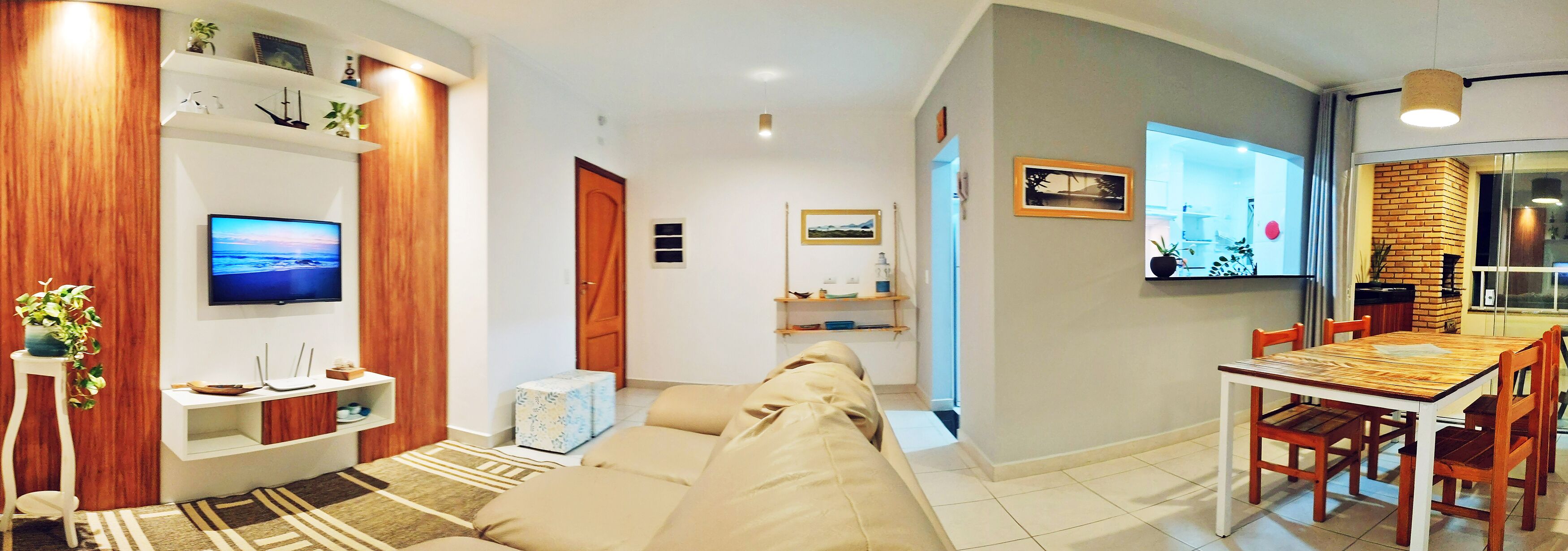 New apartment with gourmet balcony, AC, 2 spaces, Wi-Fi and Smart TV, 200m from the beach