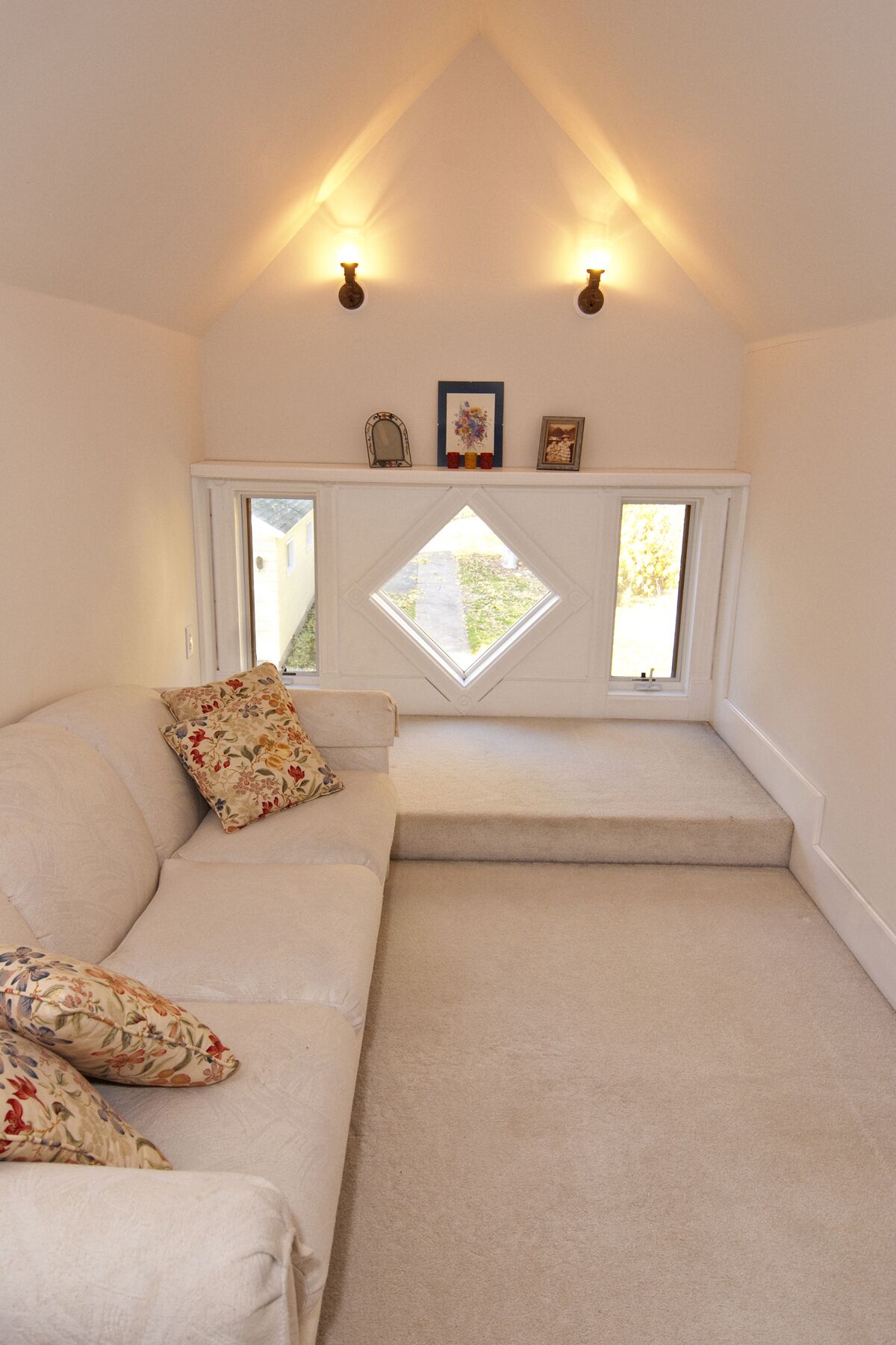 Televisio, takka, DVD-soitin, kirjoja