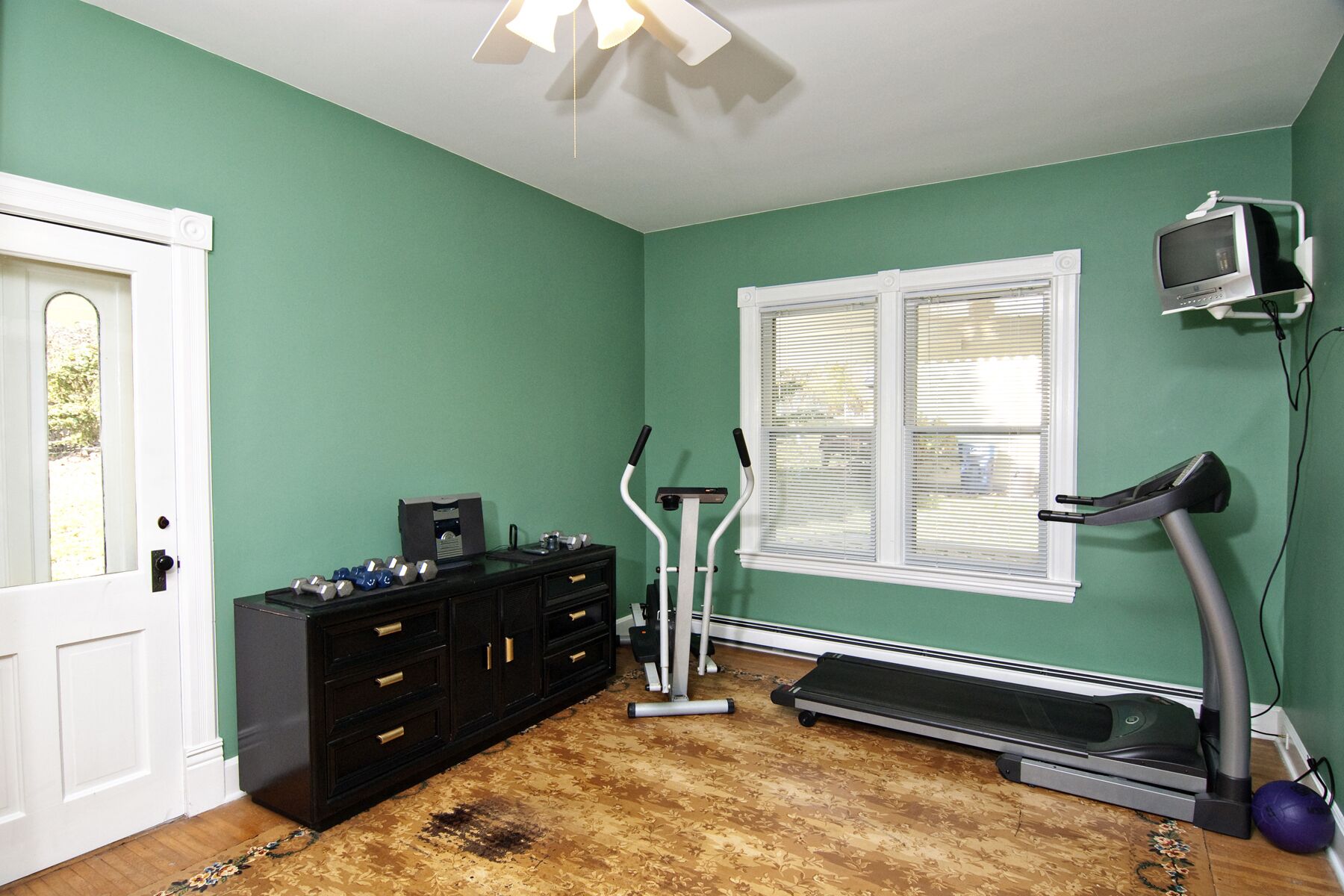 First Floor Exercise Room with Treadmill, Elliptical, Recumbent Bike and more