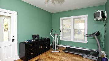 First Floor Exercise Room with Treadmill, Elliptical, Recumbent Bike and more